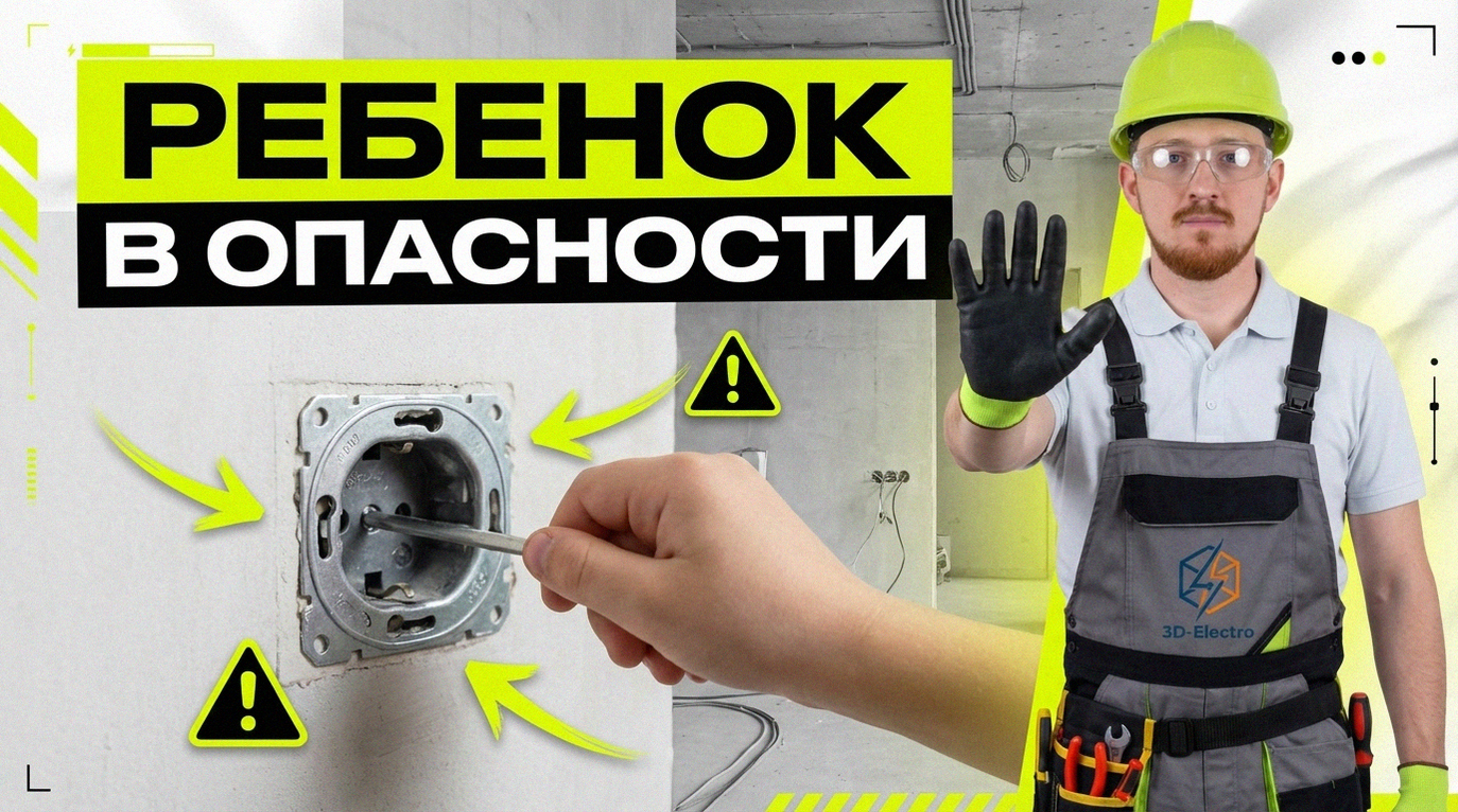 Электрическая розетка с защитными шторками на безопасной высоте в детской комнате