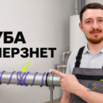 Греющий кабель для водопровода в процессе укладки с соблюдением требований электромонтажа.